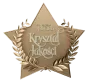 logotyp kryształu jakości - złota ikona gwiazdy z napisem kryształ jakości